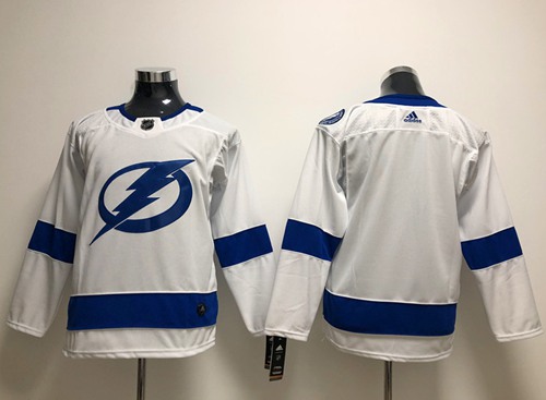 Adidas Lightning Blank White Road Authentic Stitched Youth NHL Jersey